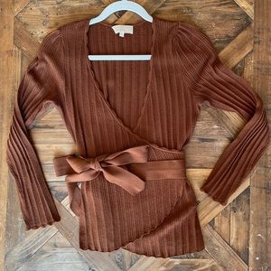 Sezane knit wrap sweater